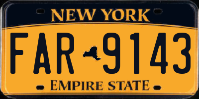NY license plate FAR9143