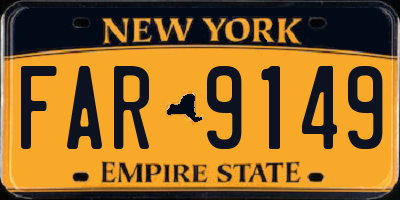 NY license plate FAR9149