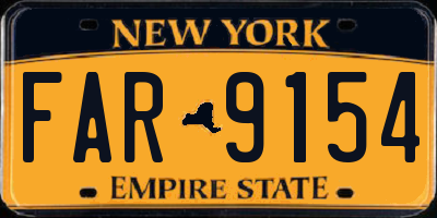 NY license plate FAR9154