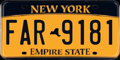 NY license plate FAR9181