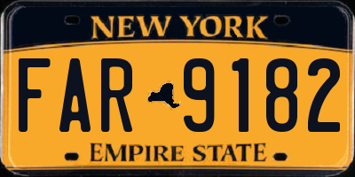 NY license plate FAR9182