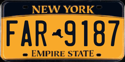 NY license plate FAR9187