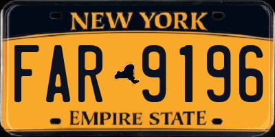 NY license plate FAR9196