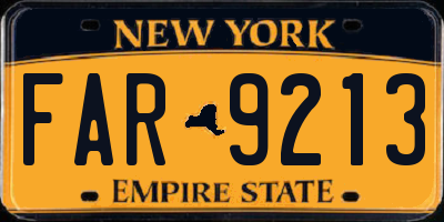 NY license plate FAR9213