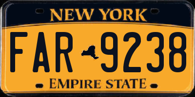NY license plate FAR9238