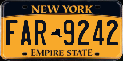 NY license plate FAR9242