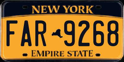 NY license plate FAR9268