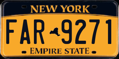 NY license plate FAR9271