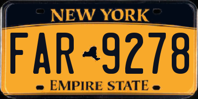 NY license plate FAR9278