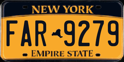 NY license plate FAR9279