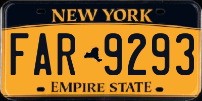 NY license plate FAR9293