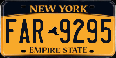 NY license plate FAR9295