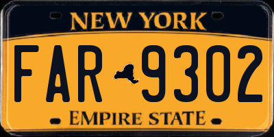 NY license plate FAR9302