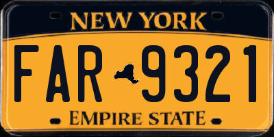 NY license plate FAR9321