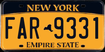 NY license plate FAR9331