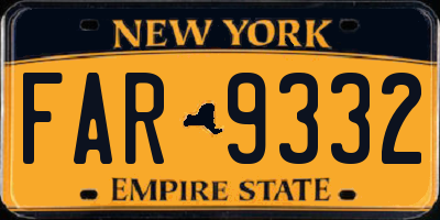 NY license plate FAR9332