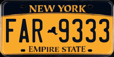 NY license plate FAR9333