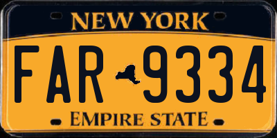 NY license plate FAR9334