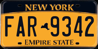 NY license plate FAR9342