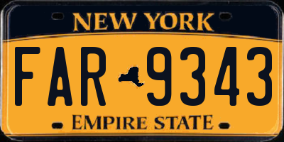 NY license plate FAR9343