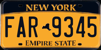 NY license plate FAR9345