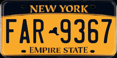 NY license plate FAR9367
