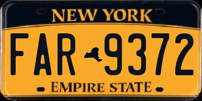 NY license plate FAR9372