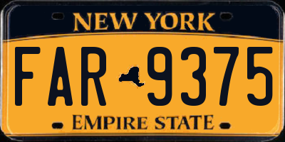 NY license plate FAR9375