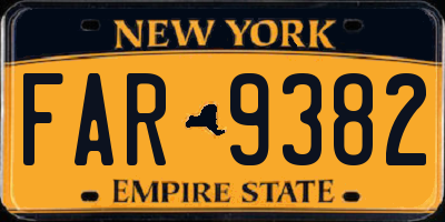 NY license plate FAR9382