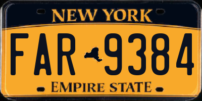 NY license plate FAR9384