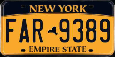 NY license plate FAR9389