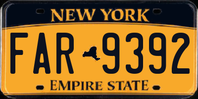 NY license plate FAR9392