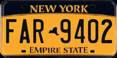NY license plate FAR9402