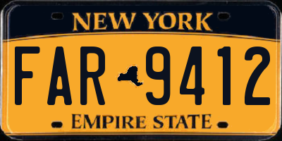 NY license plate FAR9412