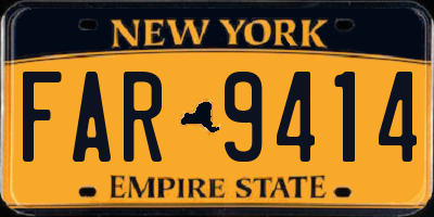 NY license plate FAR9414
