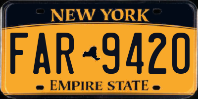 NY license plate FAR9420