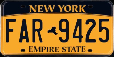 NY license plate FAR9425