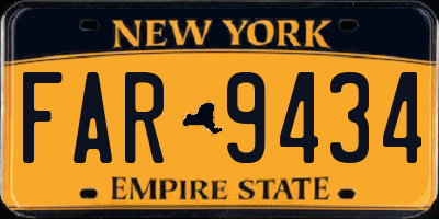 NY license plate FAR9434