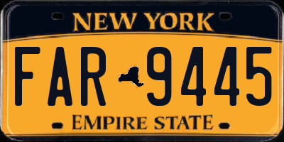 NY license plate FAR9445