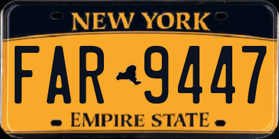 NY license plate FAR9447