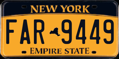 NY license plate FAR9449