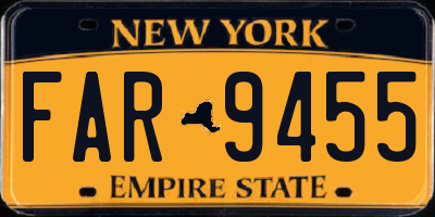 NY license plate FAR9455