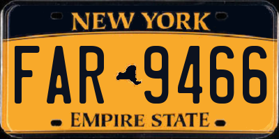 NY license plate FAR9466