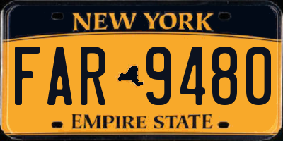 NY license plate FAR9480