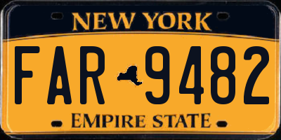 NY license plate FAR9482