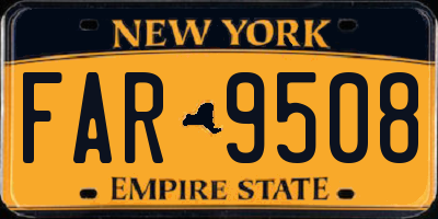 NY license plate FAR9508