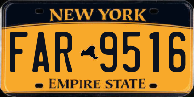 NY license plate FAR9516
