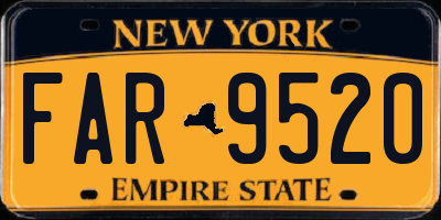 NY license plate FAR9520