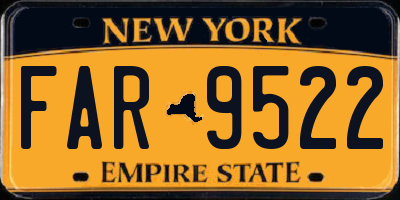 NY license plate FAR9522