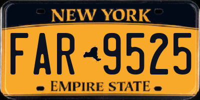 NY license plate FAR9525